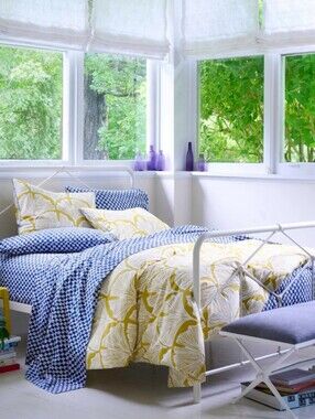 New Novogratz by Utica King Size 3 Pc Comforter Set Feather Palm Golden Mustard